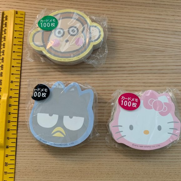 LOT OF 3 SANRIO POST ITS MEMO PAD HELLO KITTY BADTZ MARU MONKICHI - Picture 4 of 5